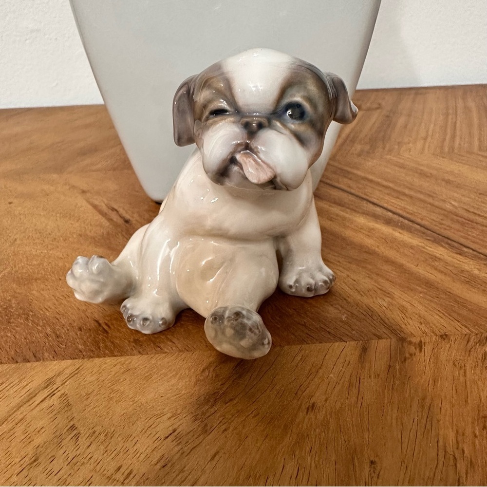 Vtg. DJ Dahl Jensen Copenhagen Denmark Porcelain Pekingese Puppy Figurine #1134